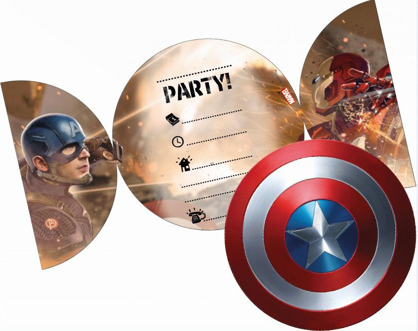 6 Invitations Avengers Civil War