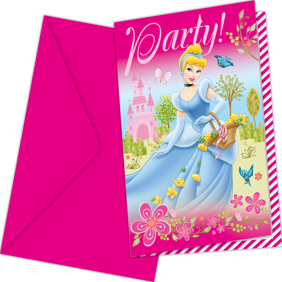 Idee Anniversaire Princesse Cartes D Invitation Et Enveloppes Princesse Summer Palace X 6 Disney