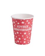 Gobelet Joyeux anniversaire de coloris rouge