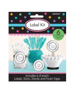 Kit 6 étiquettes avec supports Candy Bar - gris