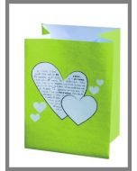 Lanternes de table en papier - Motif coeur - vert anis - x5