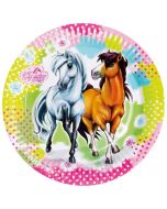 Lot 8 assiettes anniversaire cheval "Charming Horses"