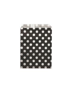 24 sachets papier noirs pois blancs