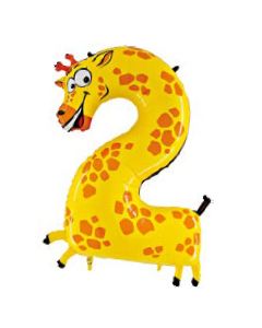 Ballon chiffre "2" girafe