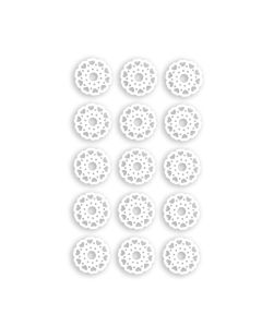 15 ronds dentelle blancs à coller - diamètre 2.7 cm