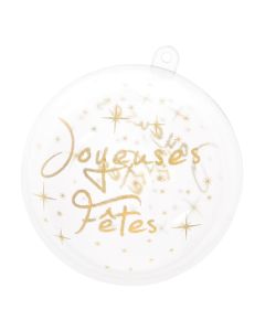 Boule Noel Joyeuses fetes - Or x2