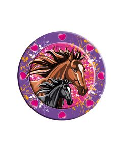 8 assiettes anniversaire 23 cm - Chevaux