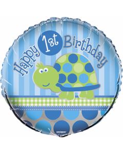 Ballon hélium 1er anniversaire garçon tortue