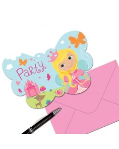 8 cartes d’invitation Princesses