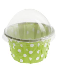 6 caissettes à cupcakes à pois - vert