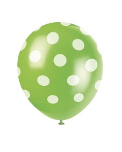 6 ballons à pois verts