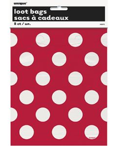 8 pochettes à pois Candy Bar - rouge