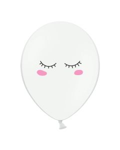 x6 Ballons yeux smiley blanc