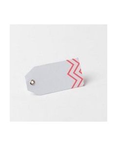 12 étiquettes chevron 6 x 3 cm – corail