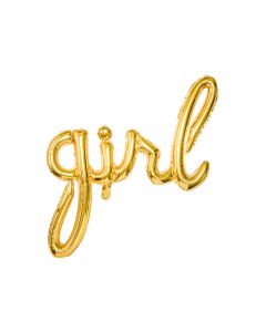 Ballon lettres girl jaune gold