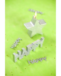 Confetti Happy - blanc et argent