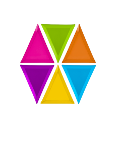 6 assiettes triangle multicolore