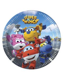 8 assiettes en carton Super wings pas chères