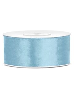 Ruban satin bleu ciel clair – 25 mm x 25m