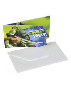 Lot 6 Cartes d'invitations anniversaire Tortues Ninja