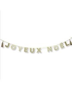 Guirlande "Joyeux Noel" tassels pailletés or à prix discount