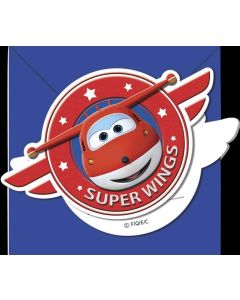 6 Cartes d'invitations avec enveloppes Super wings pas chères