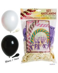 guirlande de ballons blanc et noir