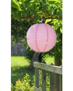 Lampion boule de déco 20 cm rose- x5 