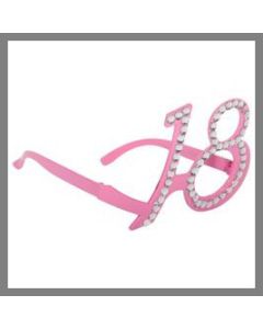 Lunettes roses monture diamant - 18 ans