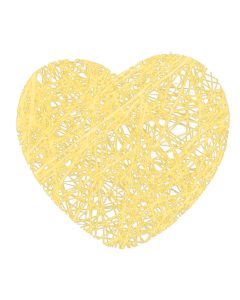 Coeurs en abaca - jaune