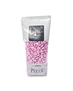 Dragées petits coeurs rose 500g