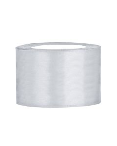 Ruban satin 50 mm argent