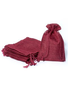 10 sacs en jute -  bordeaux