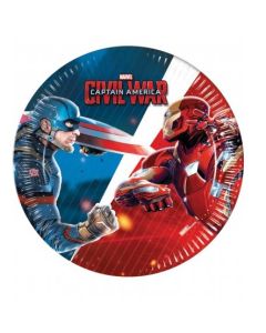 8 assiettes Avengers Civil War 19,5 cm